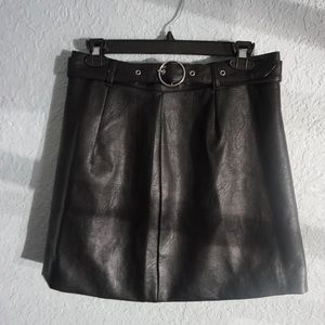 Brand new H&M fake leather black skirt
